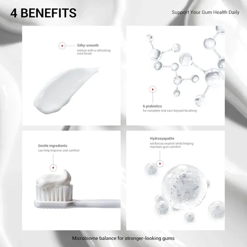 Vista 6 de MSDRWIKEY SP-6 Pasta de dientes blanqueadora probiótica, fórmula mejorada con 6 probióticos y salud de las encías, segura para esmalte, sin flúor