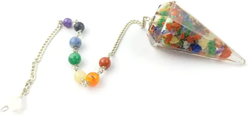 Jet - Nuevo folleto grueso de péndulo de orgón Jet International Crystal Therapy 4 Healing Cadena de chakra de cristal de 2 pulgadas, energía