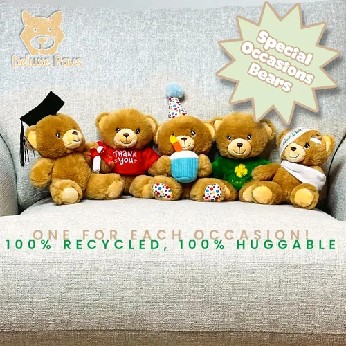 Vista 9 de Deluxe Paws Ocasiones Especiales de Felpa Ecológica, 100% Reciclado - Feliz Cumpleaños