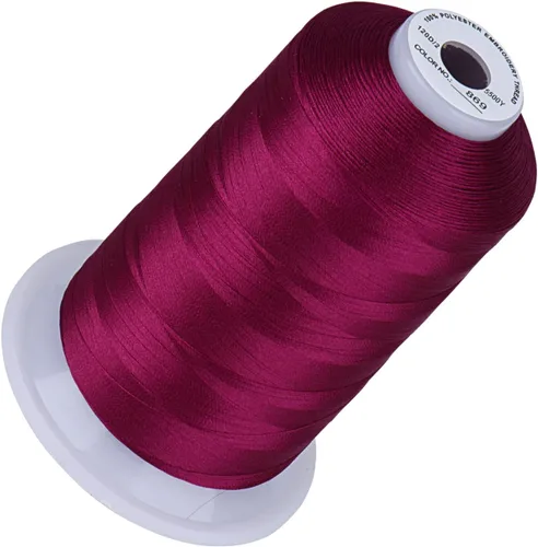 Vista 28 de Simthread 5500 yardas de hilo de bordar, 5000M de alto rendimiento 40WT 100% poliéster – 170+ colores vívidos, clasificado de alta velocidad