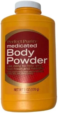 Fórmula de alivio triple medicada del polvo del cuerpo, absorbe la humedad, alivia la piel y alivia la picazón 6oz LABPP13206F-0 0 0