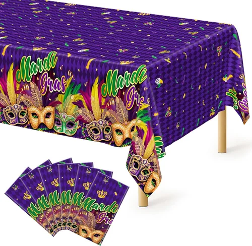 Vista 48 de 4 paquetes de manteles de plástico blanco, manteles desechables resistentes, 54 x 108 pulgadas, manteles de papel desechables para fiestas, limpieza