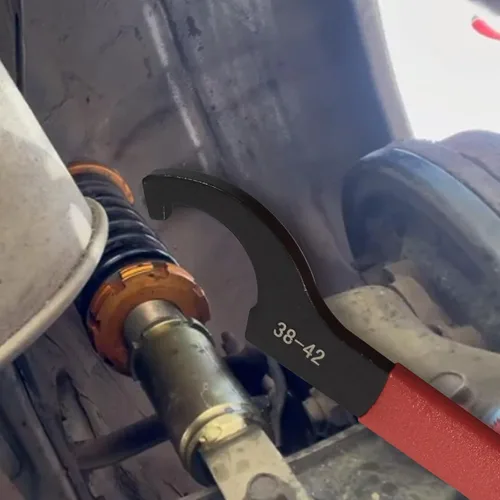 Vista 6 de Juego de 4 llaves de choque ajustables de acero resistente para la mayoría de los amortiguadores de bobina, sistema de ajuste y suspensión