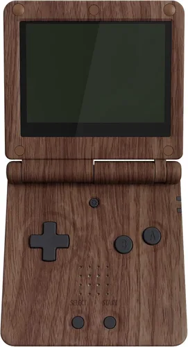 Vista 4 de Carcasa de repuesto para Gameboy Advance SP GBA SP, compatible con IPS y LCD estándar, con diseño de grano de madera suave al tacto, no incluye