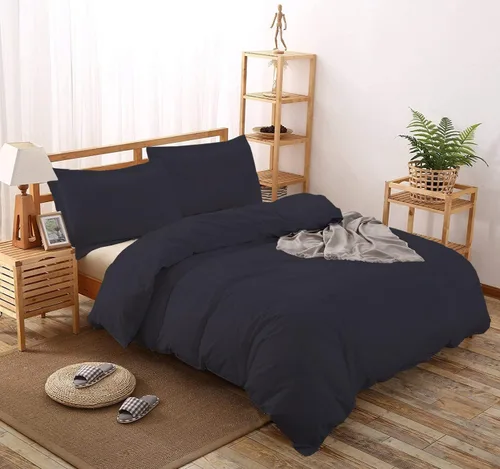 Vista 3 de Lujosa funda de edredón suave de 800 hilos, 100% algodón egipcio, tamaño matrimonial/queen (90 x 90 pulgadas), 1 funda de edredón con cierre