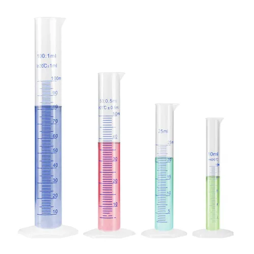 Juego de cilindros graduados de plástico de 0.3 fl oz, 0.8 fl oz, 1.7 fl oz, 3.4 fl oz, cilindros graduados, suministros de laboratorio,