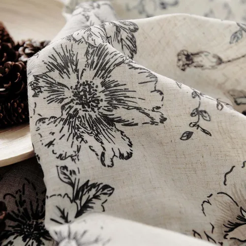 Vista 6 de Vangao - Cortinas de lino para cocina con estampado floral, cortinas de nivel de 24 pulgadas, cortinas estilo granja botánica para café, cortinas