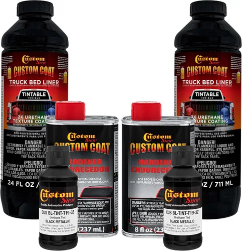 Vista 15 de Custom - Kit de revestimiento de uretano negro de 0.875 galones con pistola de aerosol con regulador