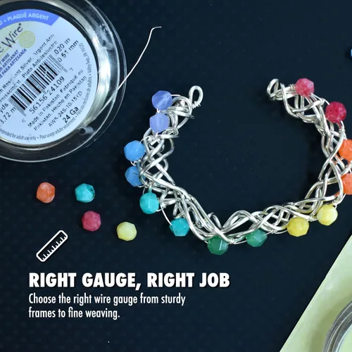 Vista 9 de Artistic Wire, Alambre de cobre de color calibre 28 resistente al deslustre, verde, 40 yardas