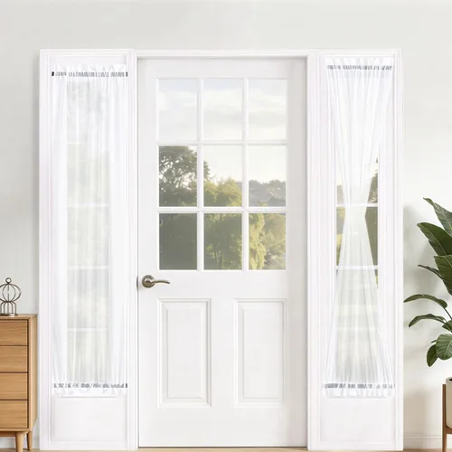Vista 13 de Aquazolax - Cortinas transparentes para puerta y ventana gris - Cortinas con bolsillo para barra de 25 x 40 pulgadas para puertas de cristal