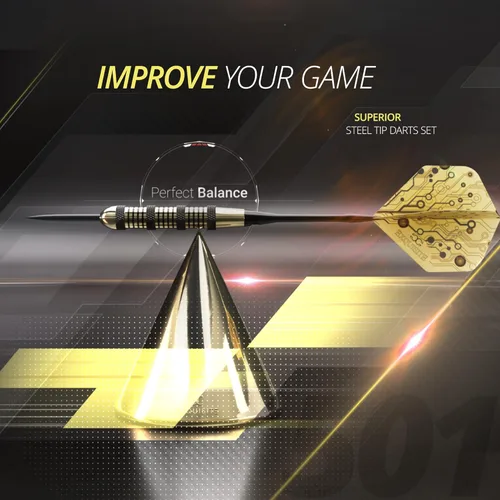 Vista 6 de CC-Exquisite Juego de Dardos con Punta de Acero Premium - Dardos Profesionales, Cañones de Latón, Dardos con Punta de Metal, Vuelos Adicionales