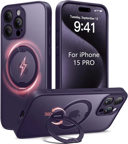 Vista 27 de Funda magnética mejorada para iPhone 14 Pro, soporte irrompible y magnético, protección de grado militar, funda para teléfono compatible