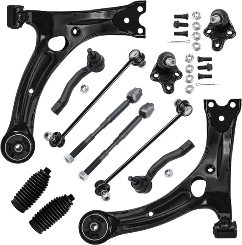 Vista 39 de Detroit Axle - Kit de suspensión frontal de 12 piezas para Volkswagen Jetta Golf Beetle, 2 brazos de control inferiores, 2 rótulas inferiores