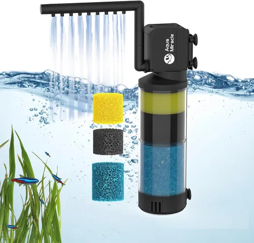 AquaMiracle Filtro de acuario para acuarios de 10 a 40 galones, filtros de tanque de peces, filtro de tortuga, filtro de potencia interna,