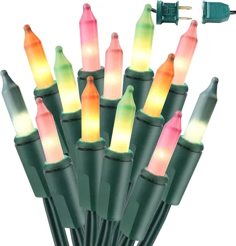 Vista 13 de BrizLabs - Luces de Navidad, 69.6 pies / 21.2 metros, serie de 300 luces verdes, extensión de luces incandescentes mini conectable, cadena de luces