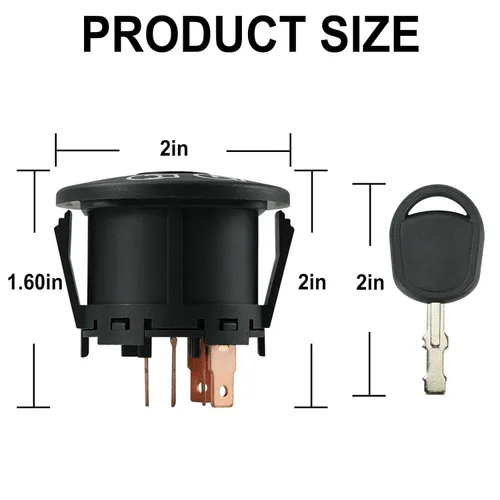 Vista 5 de Interruptor de encendido con llave 7 terminales de repuesto para Hus-qvarna Crafts-Man John De-ere MT-D Murray 175566 175442 163968 532175566