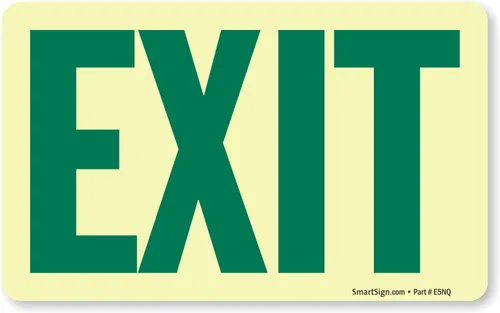 Vista 4 de SmartSign Letrero "Exit" Aluminio que brilla en la oscuridad de 7 x 10 pulgadas, fabricado en Estados Unidos