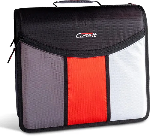 Vista 19 de Case-it Mighty Zip Tab - Carpeta escolar con cremallera, junta tórica de 3", capacidad para 600 hojas, carpeta expansible de 5 asignaturas