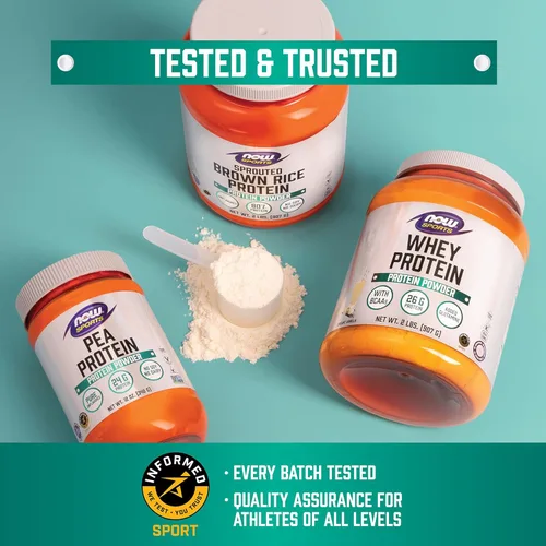 Vista 6 de NOW Sports Nutrition, Proteína de suero de leche, 0.85 oz con BCAAs, chocolate cremoso en polvo, 2 libras