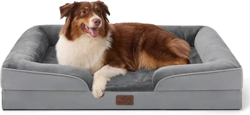 Vista 12 de Bedsure Cama ortopédica para perros de tamaño mediano – Cama lavable para perros medianos y gatos, impermeable, cómodo sofá para mascotas con funda