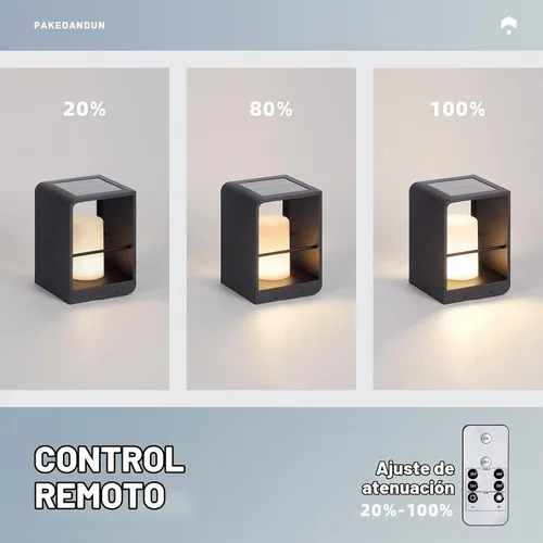 Vista 6 de Lámpara de mesa al aire libre solar LED, lámparas de mesa