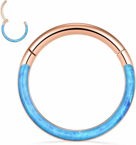 Vista 18 de Opal Septum Jewelry Surgical Steel Septum Ring Daith Rook Tragus Earring
