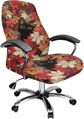 Vista 18 de Xoenoiee Fundas para silla de oficina con estampado de rayas de tigre, funda elástica para silla de juegos de computadora, fundas universales