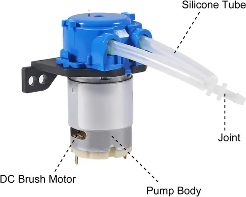 Vista 5 de Bomba de dosificación peristáltica peristáltica de 12 V CC, bomba peristáltica de bajo caudal, pequeña con conector para acuario, laboratorio