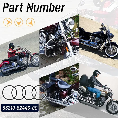 Vista 4 de Junta tórica para tapa de válvula de motor, 4 piezas 93210-62446-00 compatible con Yamaha XVS 1100 (reemplazar #93210-62446-00)
