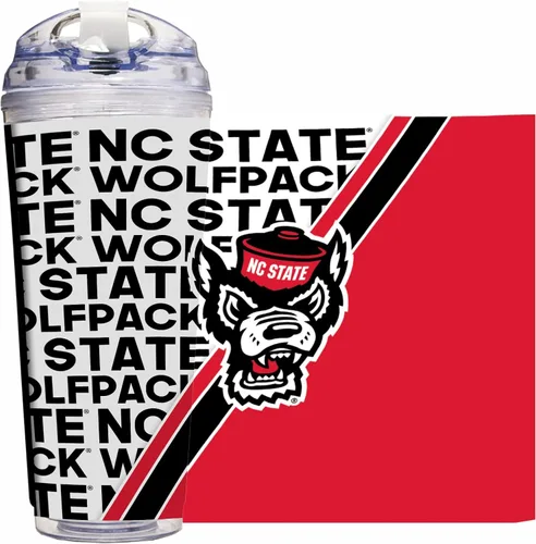 Vista 116 de Rico Industries NCAA - Vaso de acrílico estándar de 24 onzas con tapa con bisagras, vaso de doble pared con licencia oficial y popote