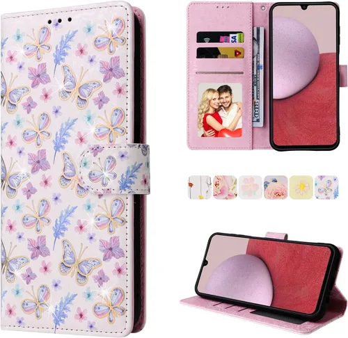 Vista 18 de UEEBAI Funda tipo billetera para Samsung Galaxy A16 4G/5G, cubierta de cuero PU con soporte, bloqueo RFID, funda flip con ranuras para tarjetas