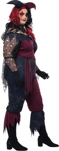 Vista 2 de Disfraz de psicólogo para mujer de talla grande, Multicolor