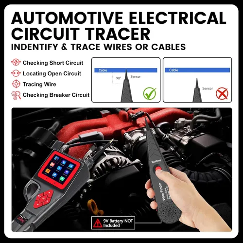 Vista 3 de Kit de Sonda de Circuito de Potencia TopDiag P200 - Probador de Circuito Automotriz con Actualización en Línea 2024, Rango de Voltaje 9~30V