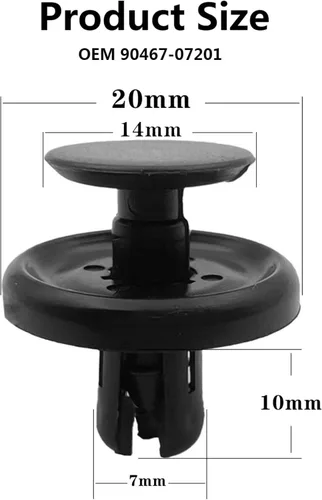 Vista 2 de 100 piezas de clips de retención tipo empuje de nylon para cubierta del motor, protección contra salpicaduras del parachoques, forro