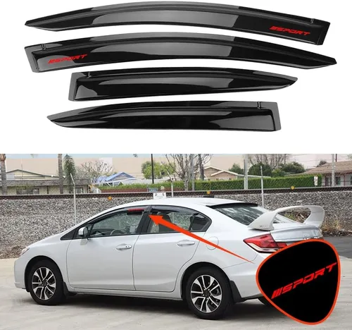 Vista 3 de EVPROXP - Visera de protección contra la lluvia compatible con Civic Sedan 4DR 2012-2015, deflector de ventilación de ventana lateral, teñido