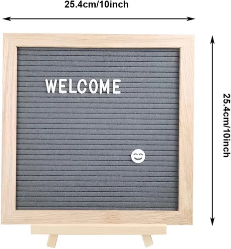 Vista 8 de Tablero de letras de fieltro con calcomanías de letras, tablero de mensajes de madera, tableros de letras intercambiables para aula, oficina en Negro