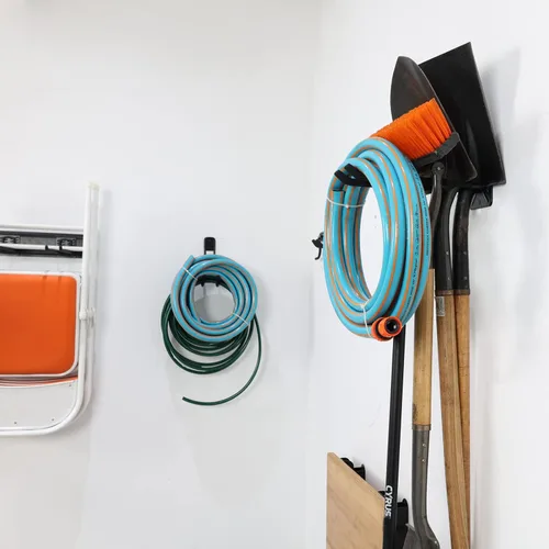 Vista 6 de Wallmaster Ganchos de garaje para montaje en pared, 2 ganchos de almacenamiento largos y resistentes para colgar neumáticos, sillas, escaleras