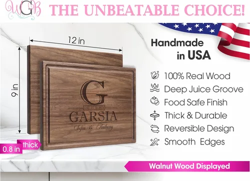 Vista 2 de Tabla de cortar personalizada, idea de regalo de boda, aniversario o inauguración de la casa, charcutería grabada en madera, para parejas