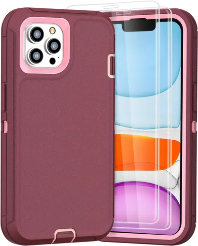 Vista 12 de Funda diseñada para iPhone 11 Pro Max [protección resistente 3 en 1 de cuerpo completo] con 2 protectores de pantalla, funda protectora resistente