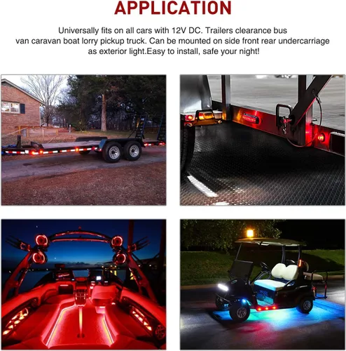 Vista 7 de Nilight 10 PCS 3/4 Inch Round LED Clearance Light Front Rear Side Indicator Bullet Marker Lamp for Truck RV Car Bus Trailer Van Caravan Boat