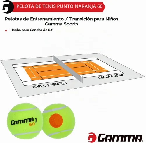Vista 8 de Gamma Orange 60 and Green 78 Dot Training Tennis Balls for Kids & Beginners, Low-Compression Core Reduces Speed & Bounce, Great for Tennis Practice