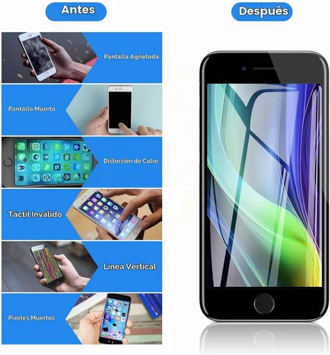 Vista 5 de Para iPhone 8/SE 2022 Reemplazo de pantalla de 3 generación, pantalla LCD de 4.7 pulgadas digitalizador de pantalla táctil con sello impermeable
