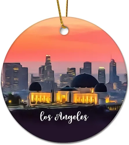 Vista 11 de Hawaii City Scene Building Cityscape Natural Landscape Decorative Ceramic Christmas Ornament for Xmas Tree Hanging Keepsake Holiday Ornaments