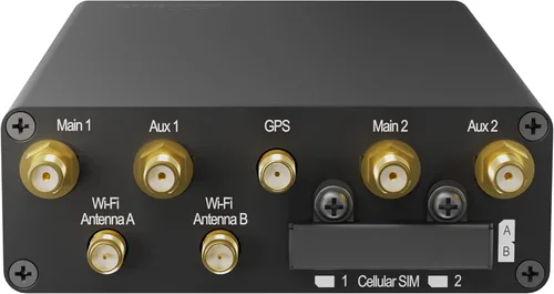 Vista 2 de Peplink Enrutador celular LTE MAX Transit Duo Pro Puerto WAN Ethernet, puerto LAN, ranuras SIM, módems celulares inalámbricos WiFi de banda dual
