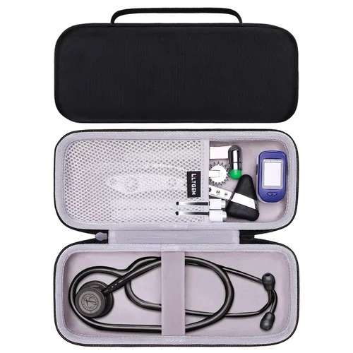 Vista 17 de Funda para estetoscopio LTGEM para 3M Cardiology III, II, IV, estetoscopio de acero inoxidable 3M Aster Cardiology/MDF MDOne para enfermeras