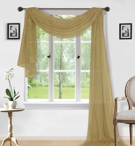 Vista 21 de Sapphire Home Cortinas de cenefa para ventana, cenefas transparentes extralargas para ventanas, cortinas de gasa para sala de estar, cocina