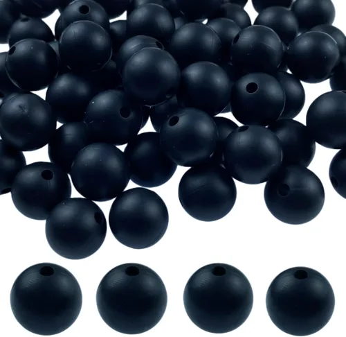Vista 51 de Abalorios de silicona, 100 piezas de 9 mm de abalorios redondos de silicona para hacer llaveros, pulseras, collares, aretes, joyas, manualidades DIY