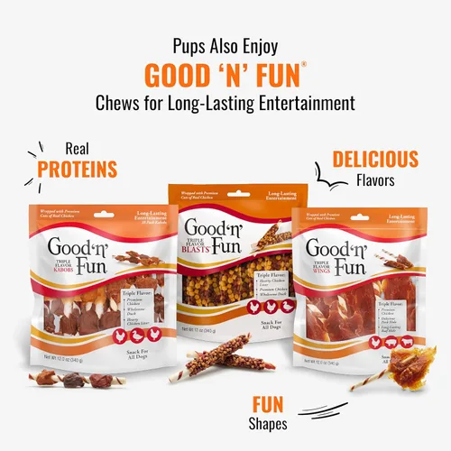 Vista 9 de Good 'n' Tasty Pilas de triple sabor con queso, 9 onzas, aperitivos de tamaño bocado para perros con pollo premium y queso real