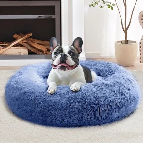 Vista 59 de JOLLYVOGUE Cama Calmante para Perros Pequeños - Cama para Perros Pequeños Lavable en Forma de Dona de 23 Pulgadas para Gatitos y Cachorros, Camas