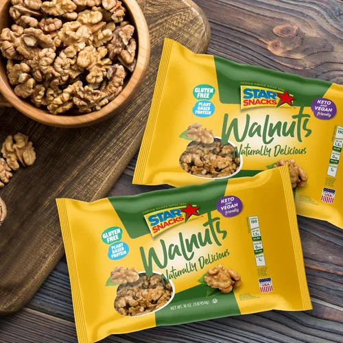 Vista 6 de Mitades de nuez cruda de 32 onzas (paquete de 2 de 16 onzas) Nueces deliciosas y naturales Sin gluten, aperitivo de proteínas a base de plantas